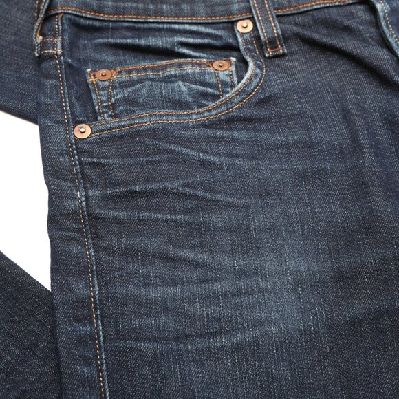 True Religion Rocco Mens Jeans Straight Slim Leg Button Fly Dark Blue Denim 28 - Picture 10 of 12